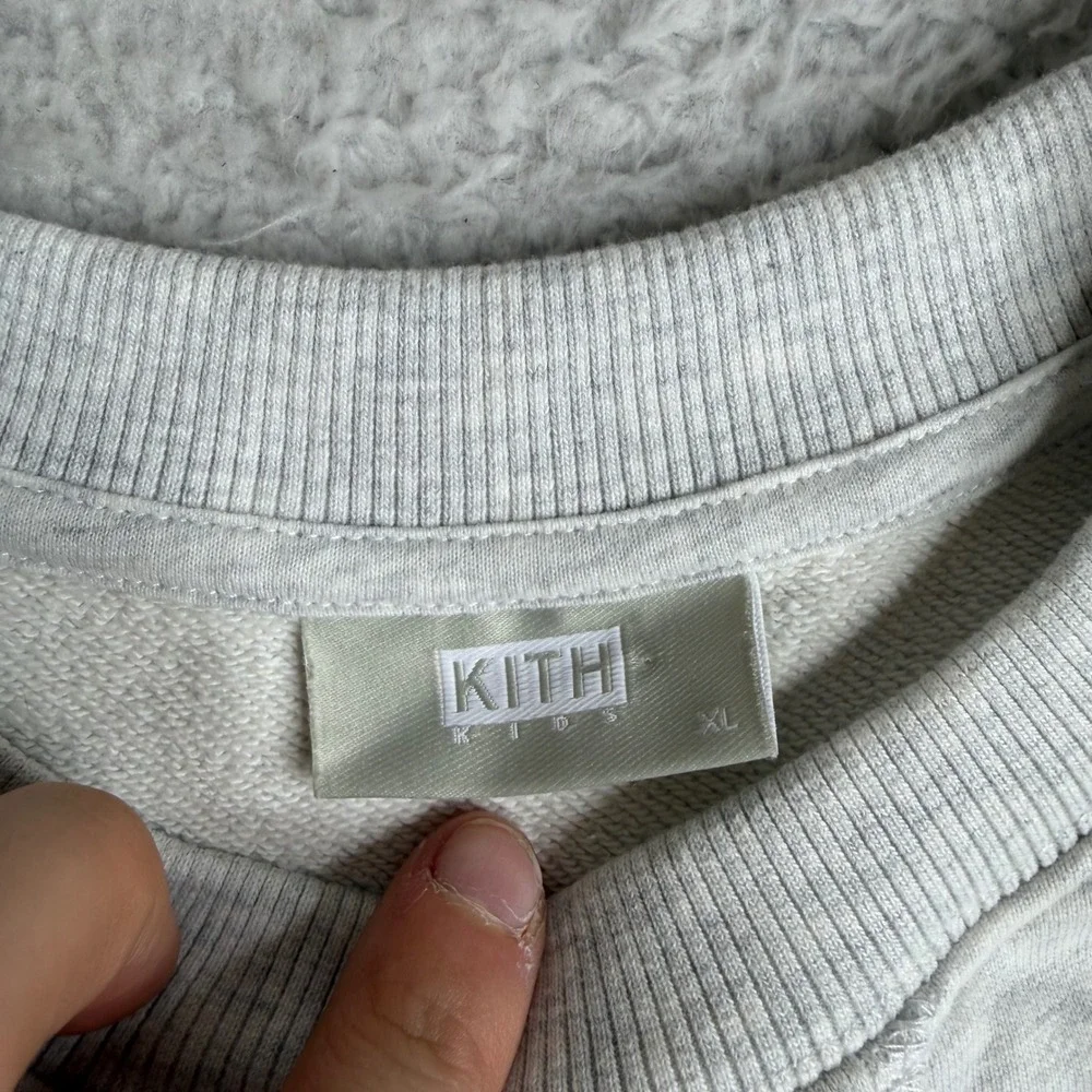Kith Kids K Core Crewneck Sweatshirt Light Heather Gray XL KHK030434
